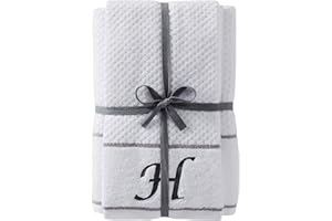 SKL Home by Saturday Knight Ltd. Monogram "H" Bath and Hand Towel Set, White, 4-pack