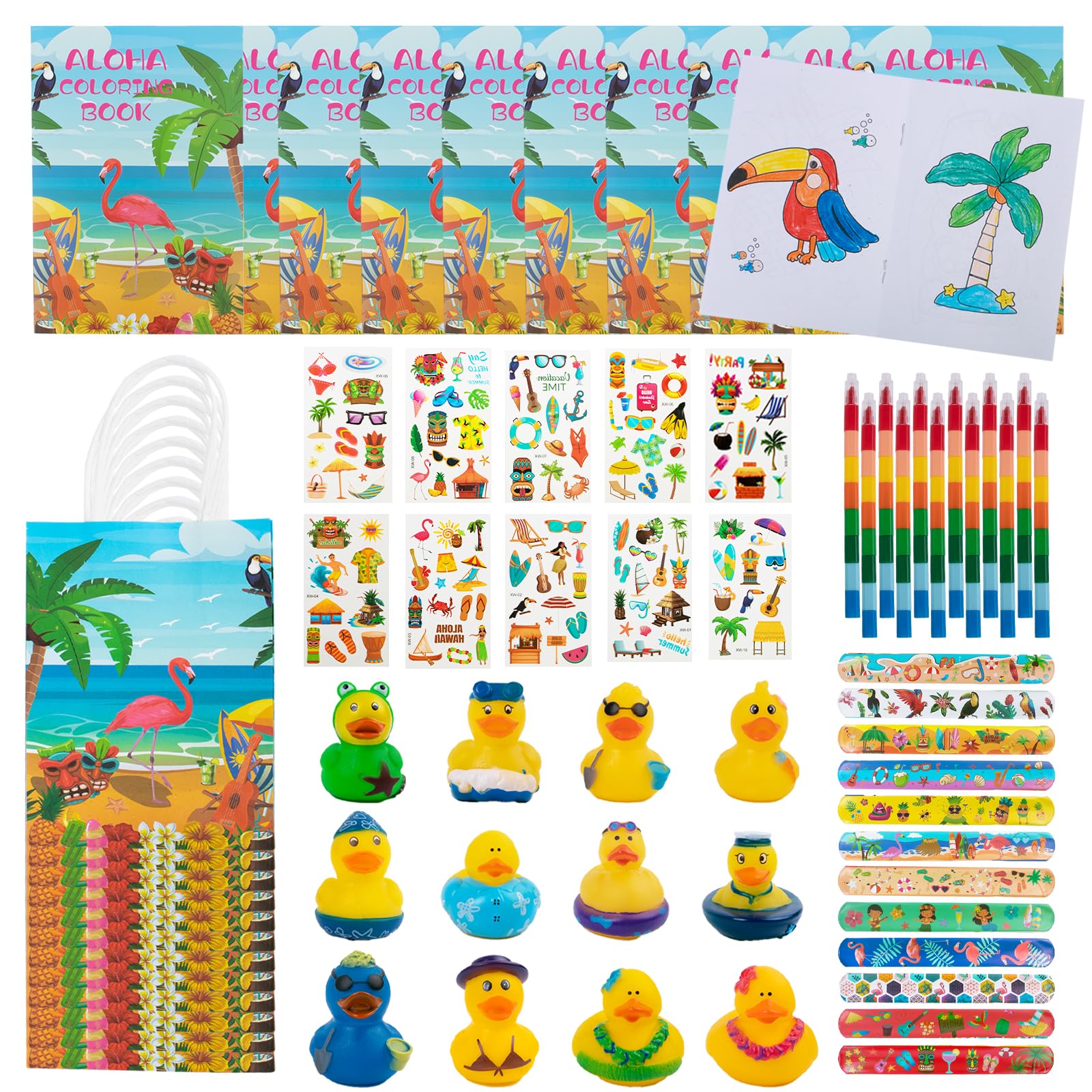 Photo 1 of ***PARTIAL SET - PRICE ADJUSTED***
72 Pcs Summer Beach Coloring Books Crayons Hawaiian Pool Party Favors Classroom Gifts with Stacking Crayons Beach Pool Party Favors Activity Books Bulk for Summer Birthday Goodie Bags Stuffers
