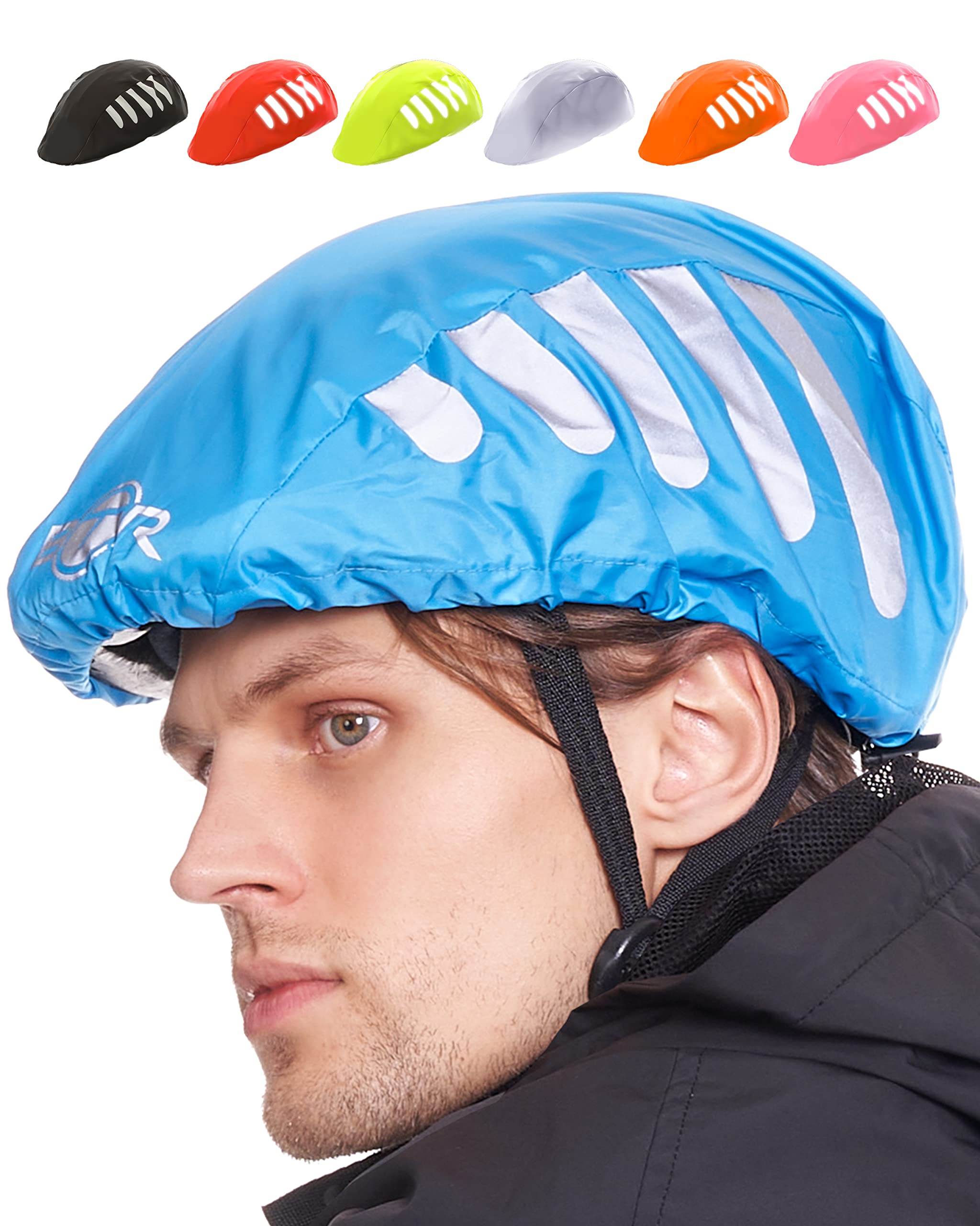 BTR Waterproof Bicycle Helmet Covers x 2. Blue