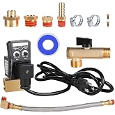 Hromee Automatic Air Compressor Tank Drain Valve Kit | 1/2" NPT Electronic Dual Timer Water Drain Valves with 1/4" Flexible Braided Steel Tube