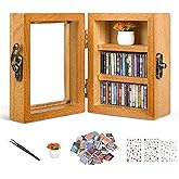Pawnoc Shakeable Anxiety Bookshelf, with 60 Mini Books, Plant Flowers, and Tweezers, Shake Away Your Anxiety, Mini Library fo