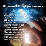 SROOS Mini LED Lantern Torch Rechargeable Waterproof EDC Keychain Light 2PCS view 2
