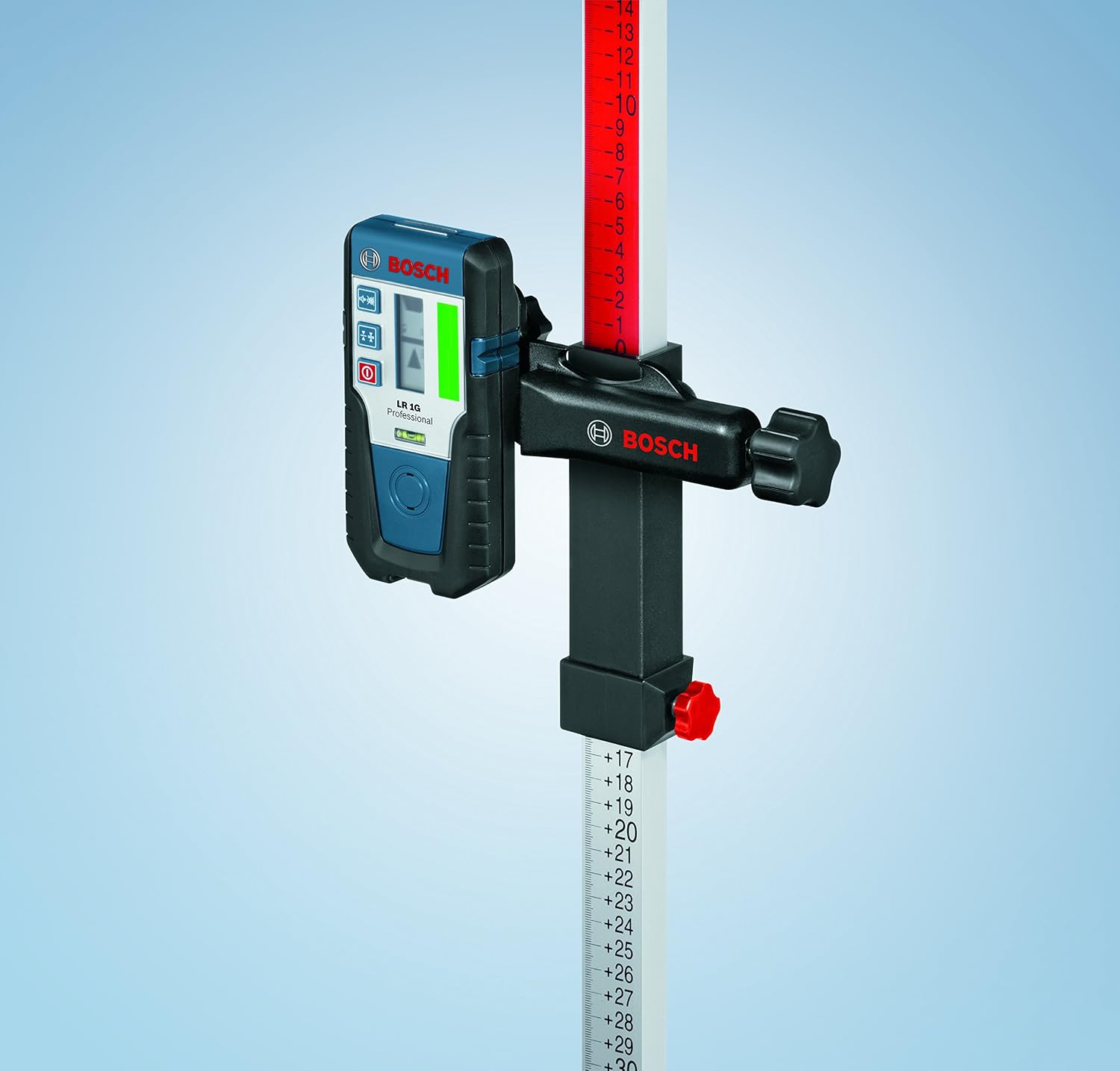 Bosch Professional Laser Receiver LR 1 G (Green Beam, 1 x 9V Battery, Range: 0-200 m), Blue - Image 3