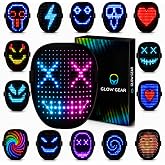 LED Face Light Up Mask Rechargeable Digital Halloween Costume Cosplay Mask