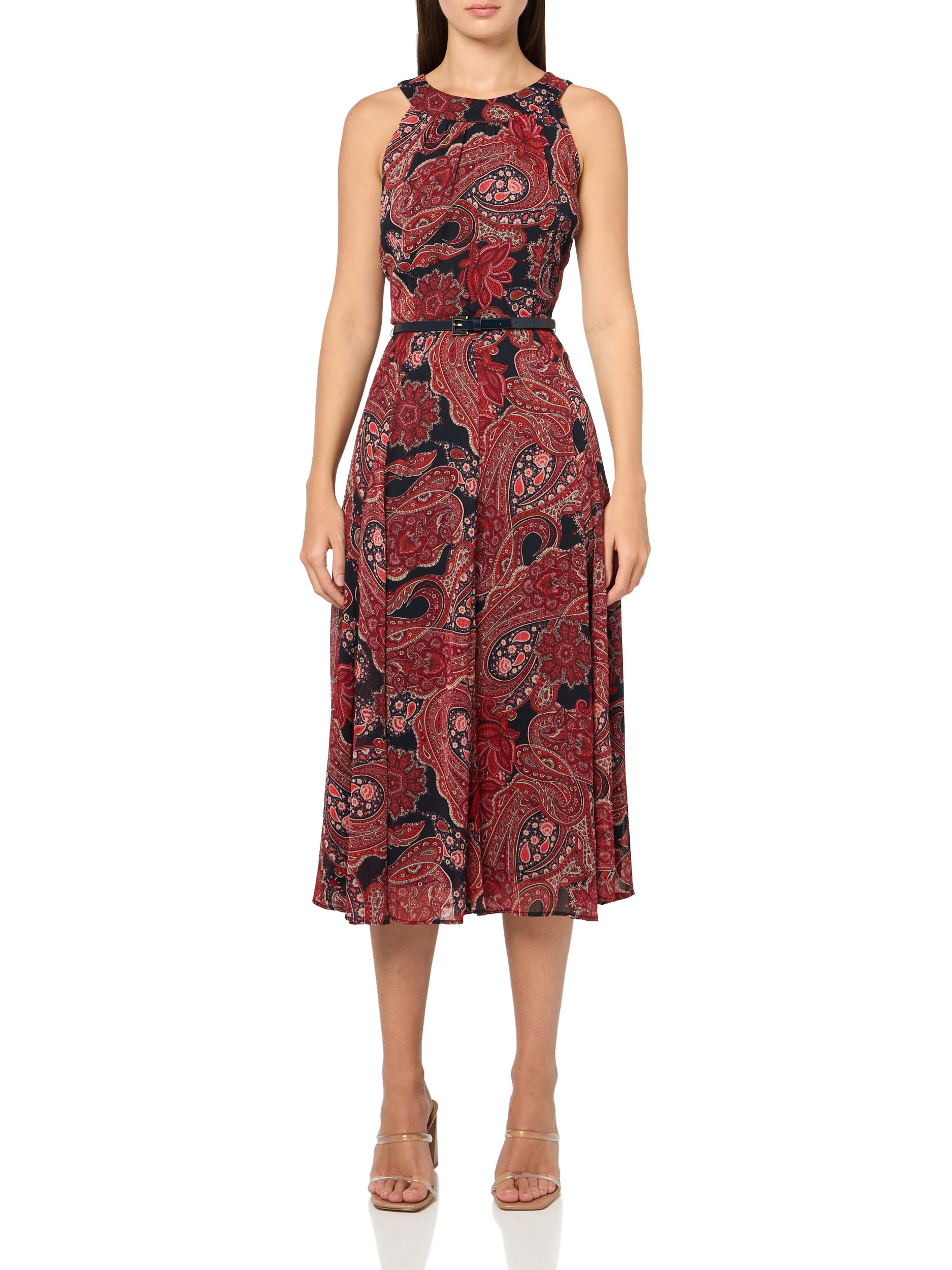 Tommy Hilfiger Women’s Midi Dress Dresses, Sky Captain/Samba, 8
