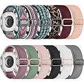 Easuny 12 Pack Stretchy Bands Compatible with Samsung Galaxy Watch 8 Band 40mm 44mm, Samsung Galaxy Watch 8 Classic 46mm Loop, Elastic Nylon Fabric No Gap Sport Strap Replacement for Women Men