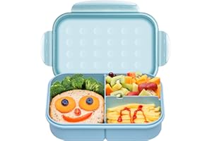 Itopor® Lunch Box,Wheat Fiber Bento Box for Kids,Ideal Leak-Proof Lunch Box Kids,Microwaveable Bento Box Adult,Portable Lunch Containers for Kids,Easy-Clean Bento Lunch boxes(Blue 1300ml)