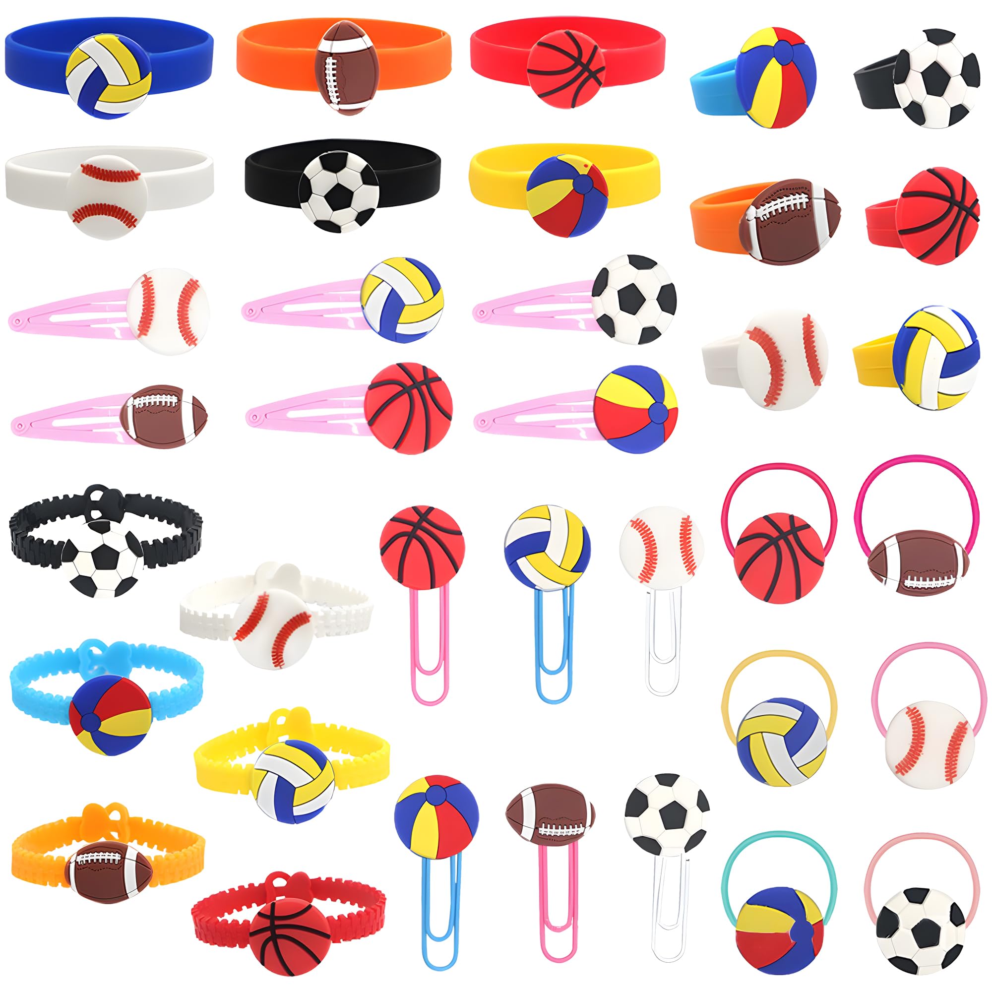 36pcs Party Bag Fillers for Adults, Including Balls Bracelets,Bookmarks,Hair Clips,Rings,Hair Ties,Assorted Perfect for Birthday Parties,Goodie Bags, Rewards,Carnival Prizes for Party Supplies