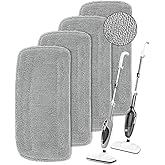 KEEPOW Steam Mop Pads Compatible with Mxnsewr Steam Mop, Compatible with GorFanty Steamer Mop GF-6610B/GF-6610, Fit for Neugo Steam Mops NE033, 4 Pack Spiral Microfiber Steam Mop Replacement Pads