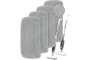 KEEPOW Steam Mop Pads Compatible with Mxnsewr Steam Mop, Compatible with GorFanty Steamer Mop GF-6610B/GF-6610, Fit for Neugo Steam Mops NE033, 4 Pack Spiral Microfiber Steam Mop Replacement Pads