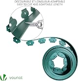 VOUNOT Lawn Edging 10m with 30 Pegs Green 4mm Thick Flexible Plastic Border view 5
