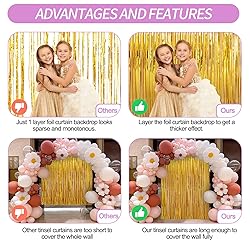 Crosize 4 Pack 3.3 x 8.2 ft Foil Fringe Curtains