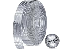 SATINIOR 3000 Pcs Disco Ball Mirror Tiles Self Adhesive for Crafts 5 x 5 mm Small Disco Tape Ball Stickers Square Mosaic Tiles Mirror Pieces for DIY Craft Party Decor