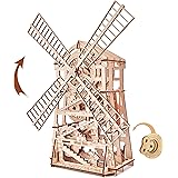 Wood Trick Windmill Toy with Clockwork Mechanism - Wooden Windmill Kit to Build - 3D Wooden Puzzle, Assembly Toys, ECO Wooden Toy, Best DIY Toy - STEM Toys for Boys and Girls