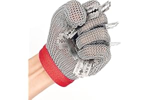 Chainmail Glove for Cutting Meat,Food Grade Highest Level Cut Resistant Glove,316L Metal Glove Cut Proof for Chef/Butcher