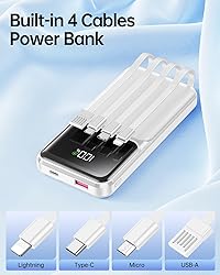 Portable Charger with Built in Cable - 22.5W Fast