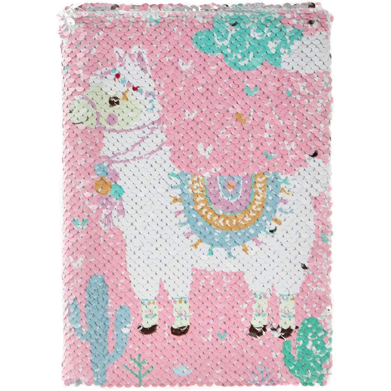 Sequin A5 Notebook - Fun Journals Unicorn Flamingo Llama Dream Catcher (Llama)