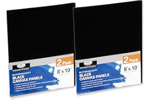Royal & Langnickel Essentials 8x10 Black Triple Gessoed Canvas Panels Value Pack, for Oil and Acrylic Painting, 4 Pack