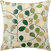 CaliTime Cushion Cover Throw Pillow Case Shell for Couch Sofa Home Decoration Luxury Chenille Cute Leaves Both Sides 16 X 16