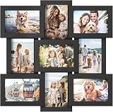 SONGMICS Collage Photo Frame 9 Holes 4x6 Display Ink Black RPF029B01