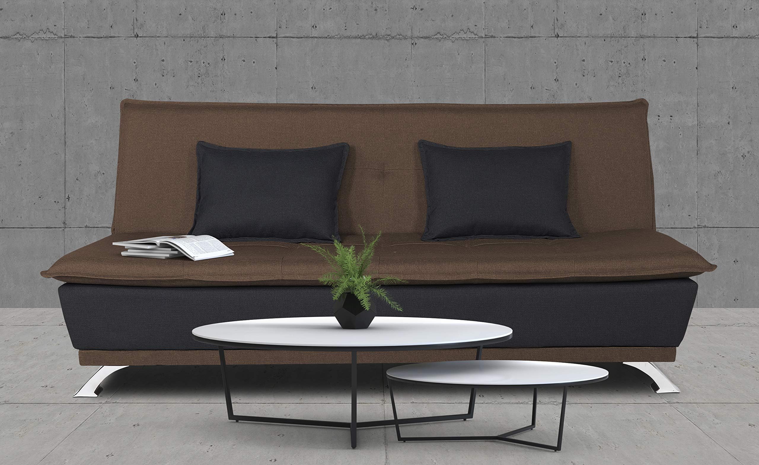 Exclusive Two Tone Arden 4 Seater Sofa Cum Bed 4 x 6 (Brown & Black) (3 Year Warranty)
