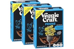 Veggiecraft Farms Penne Pasta - NEW BETTER TASTE - Low Carb Pasta, Protein, Lentil with Peas & Zucchini, High Fiber, Plant Based - Keto Friendly, Gluten Free, Vegan - 8 oz (3 Pack)