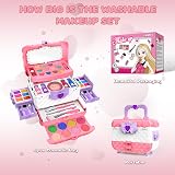 FHNSEL 54 Pcs Kids Makeup Kit Princess Playset Washable Safe Non-Toxic view 4