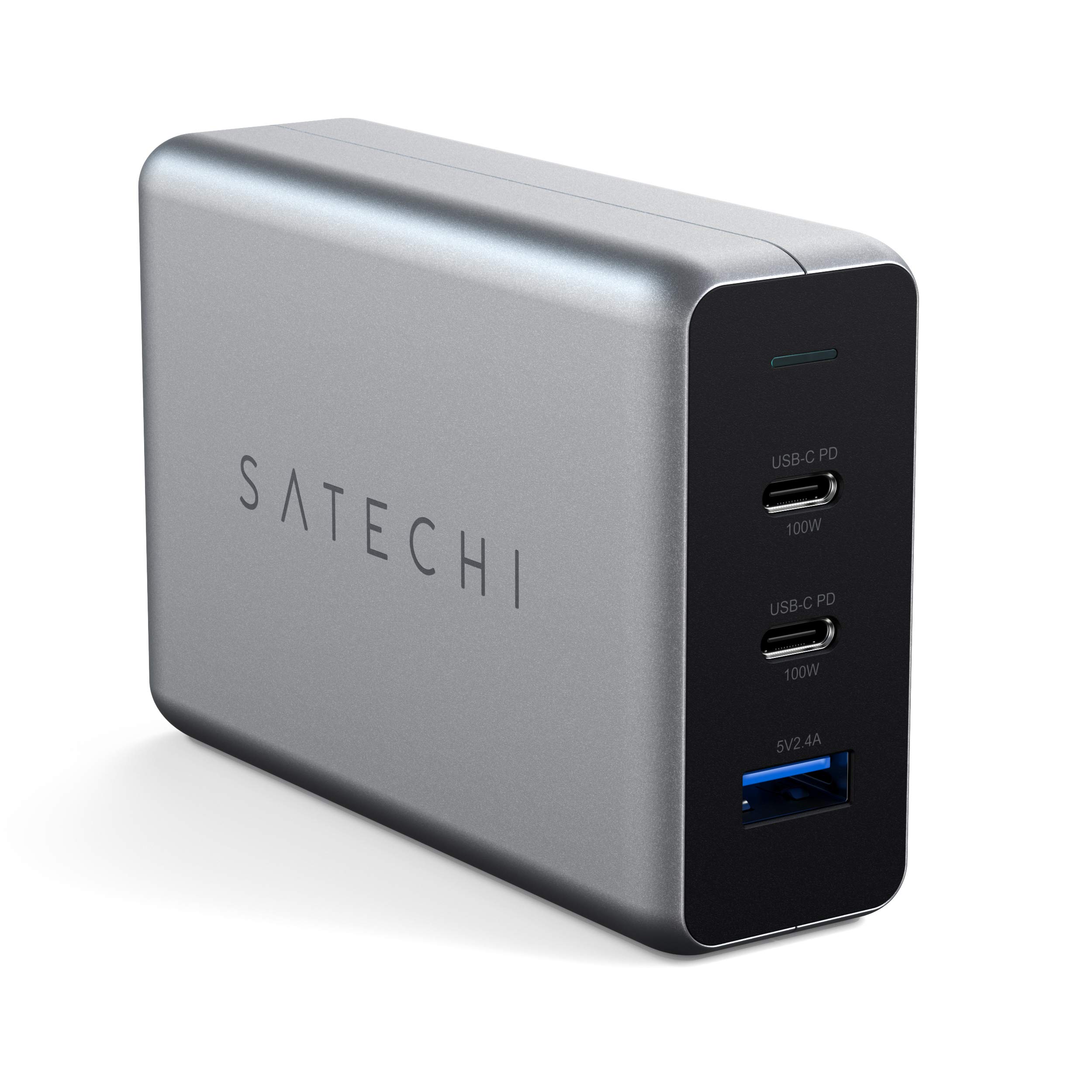 SATECHI 100W USB-C PD Compact GaN Charging Station – for MacBook Air & Pro M5 M4, iPad Air & Pro M5 M4, iPhone 17, 16, 15 to 12 Series, AirPods, Apple Watch, Android, Windows