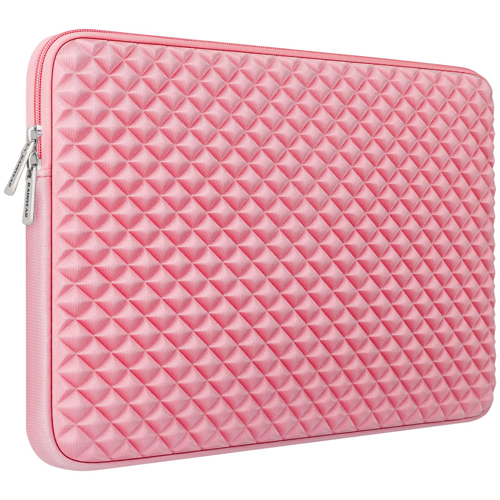 RAINYEAR 16 Inch Laptop Sleeve Specially for 16" MacBook Pro/Max M1 M2 M3 M4 M5 A3428 A3429 A2141 A2485 A2780 A2991 A3403 A3186 Diamond Foam Shock Resistant Padded Protective Case(Pink)