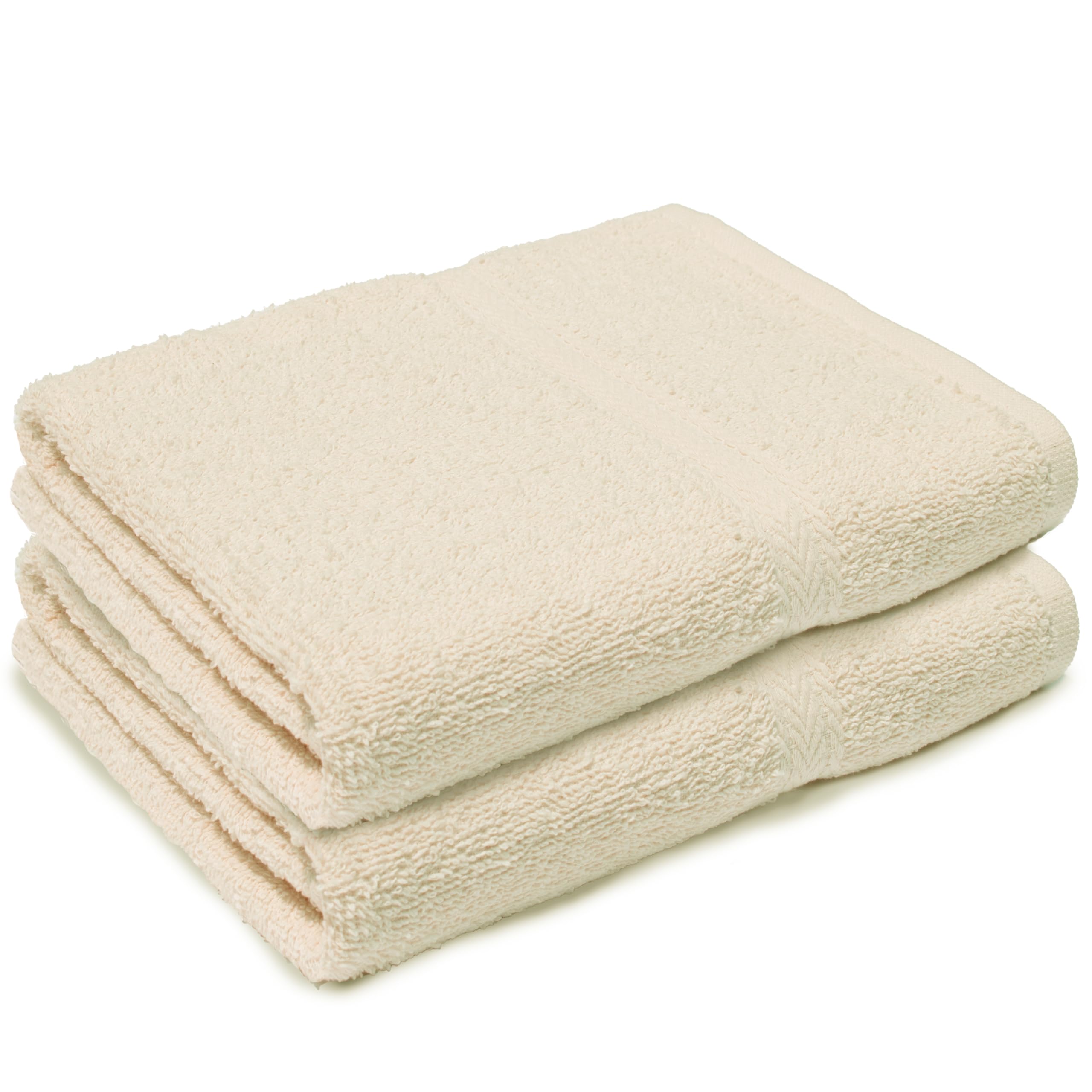 Makooz Large Bath Towels Set - 2 Pc Pack - Premium Style 100% Egyptian Cotton 500 GSM - Highly Absorbent - Quick Dry - Super Soft Feel Bathroom Linen for Home, Hotel, Spa & Daily Use (Cream 70x120CM)