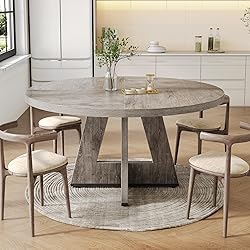 LITTLE TREE Round Dining Table for 4-6 People, 47