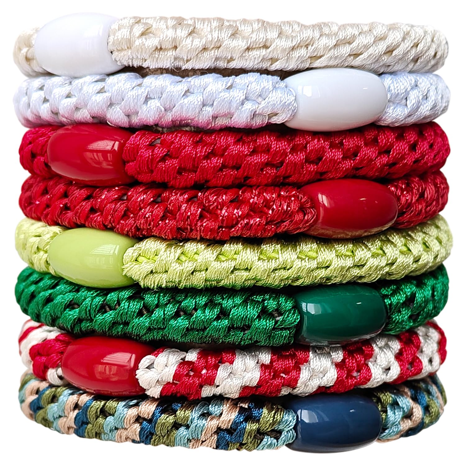 GYGYL 8Pcs Mixed Color Hair Ties for Women Girls, Elastics Hair Bands Ponytail Holders for Thick Hair, No Damage No Crease Hair Elastics-Style 22 — image 1