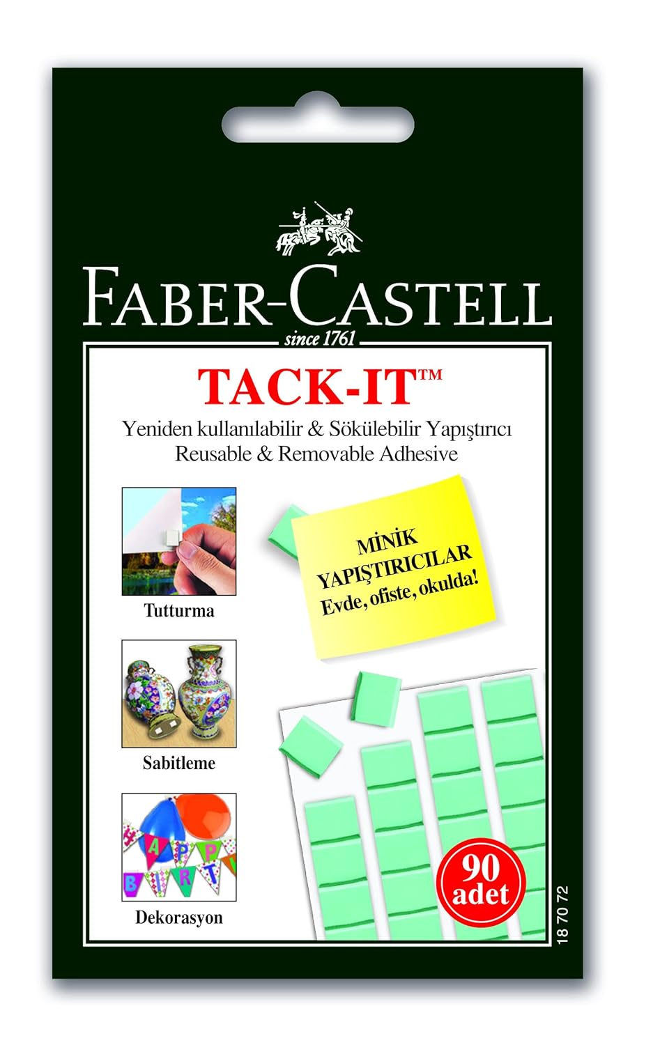 FaberCastell TACK IT 90 Blocks Reusable and Removable Adhesive (Green