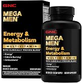 GNC Mega Men Energy &amp; Metabolism Multivitamin for Men, 180 Count | Clinically Studied Antioxidants Support Energy Production, Colon and Prostate Health, Calorie Burning, and Mental Sharpness