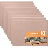 Felt Furniture Pads 10pcs 8" x 6" Self Adhesive Furniture Felt Pads | Cuttable Anti Scratch Floor Protectors for Furniture on Hardwood Floor, Beige