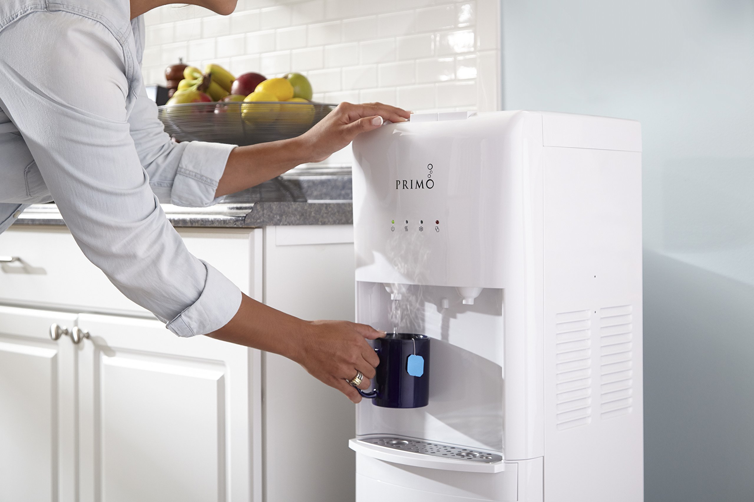 Primo White 2 Spout Bottom Load Hot and Cold Water Cooler Dispenser