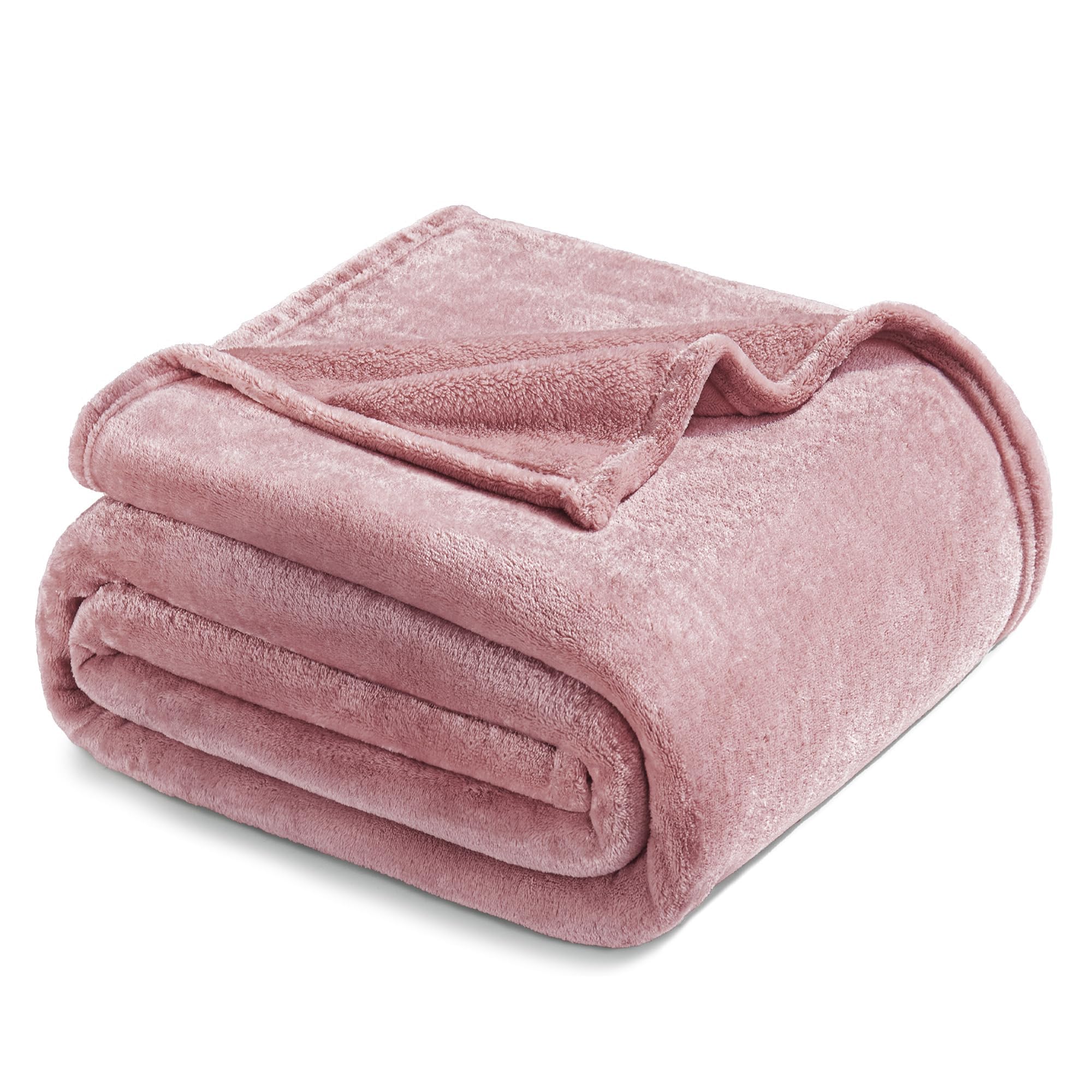 Exclusivo Mezcla Fleece Blanket King Size for Bed, Super Soft and Warm, All Season Use, Cozy, Plush, Lightweight, 230x265 CM, Dusty Pink