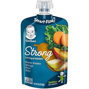 Gerber Purees, Sweet Potato, Mango, Pear & Kale Toddler Food, 3.5 Ounce Pouch (Pack of 12)