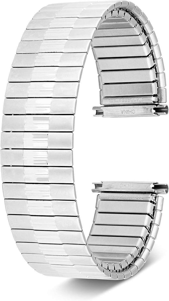 Men's Stainless Steel Stretch Watch Band, Flex Radial Expansion