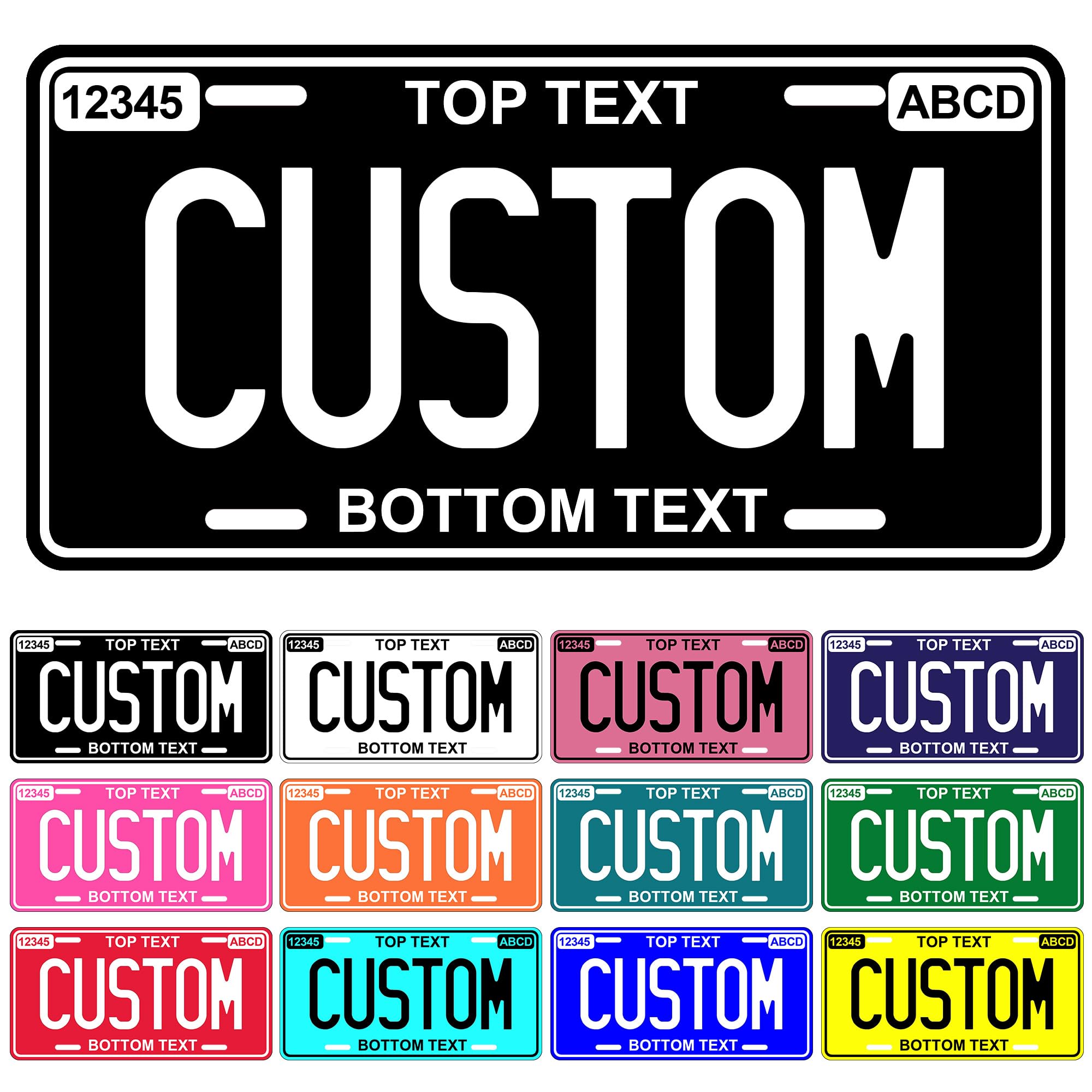 Metal Custom License Plate - 6x12 Inch - Select