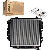KAX CU2101 Engine Cooling Radiator, Compatible with 1987-1995 1997-2006 Wrangler, with External Piping for the Oil Cooler