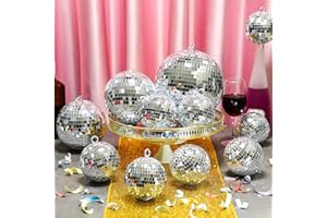 MTLEE 20 Pcs Disco Balls Decorations Assorted Size 2026 New Year Eve Party Decor Disco Ball Ornaments Mirror Mini Large Hanging with Rope for Festival Stage Prop(8,6,4 Inch)