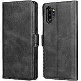 iCoverCase for Samsung Galaxy Note 10 Plus Wallet Case, Premium PU Magnetic Leather Card Slots Holder Carry Kickstand Feature Flip Cover Case for Galaxy Note 10+ 5G (Dark Gray)