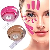 2 Rolls Facial Eye Neck Tape Patches for Double Chin Strips V-shaped Facial Breathable Stickers with Elasticity, Suitable for