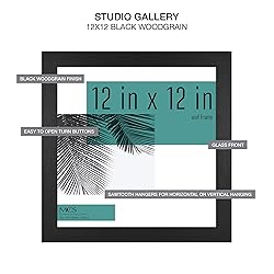 MCS Studio Gallery Frame, Black Woodgrain, 12 x 12