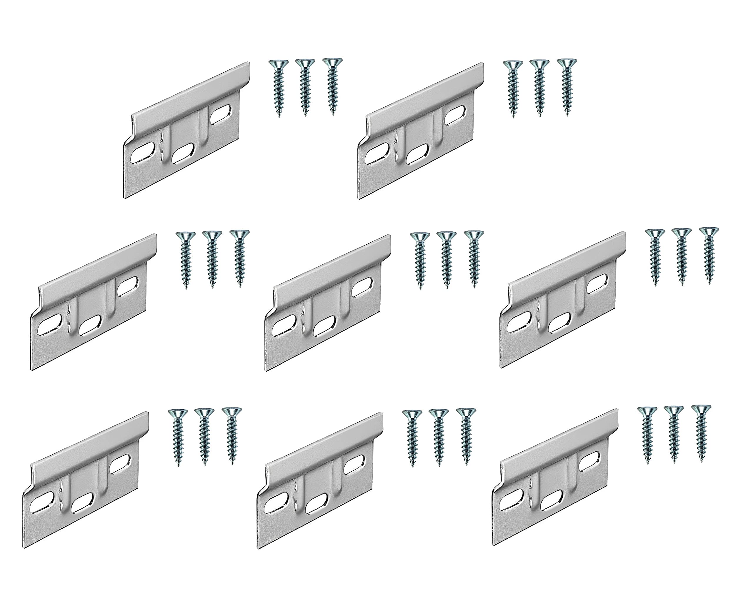 TERF® Kitchen Cabinet Wall Mounting Universal Hanger Support Plate Bracket 63mm X 38mm For Wall Mounting Cupboard Cabinet Hanging Including Fixing Screw - Pack of 8