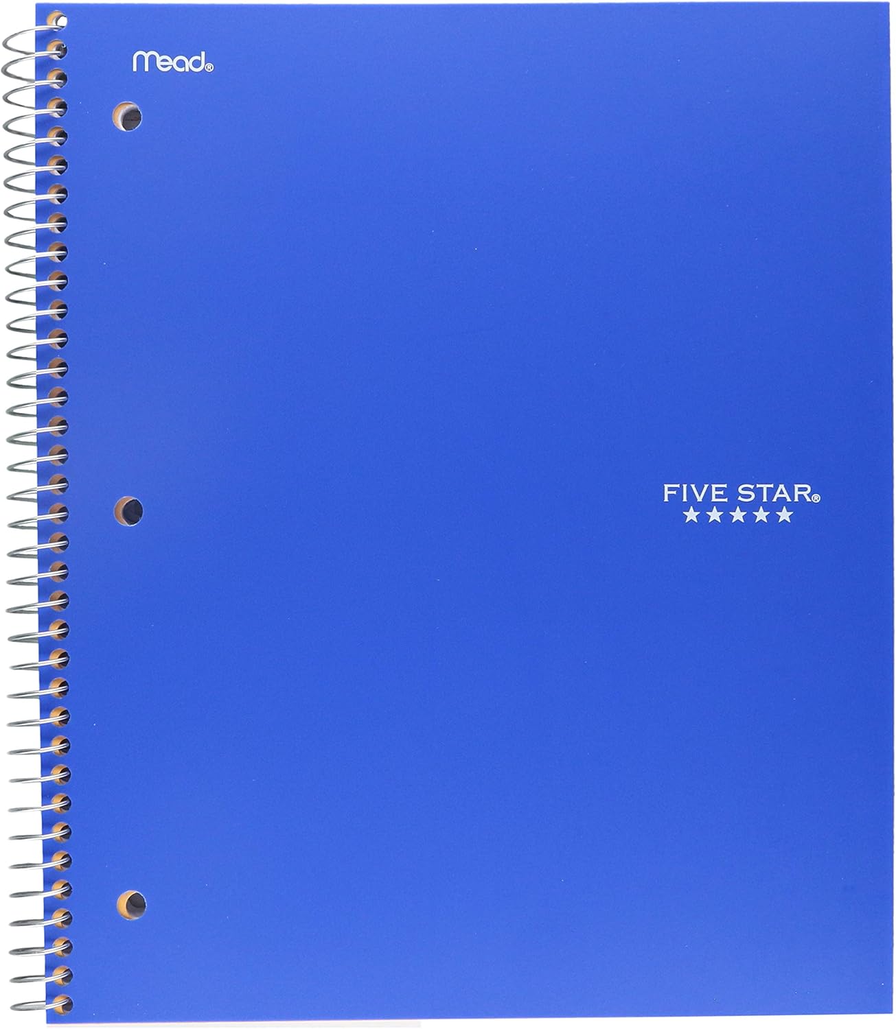 Five Star Spiral College Ruled Notebook, 1 Subject, Wired Note Book with Pockets, 100 Sheets (6 pack) : Office Products