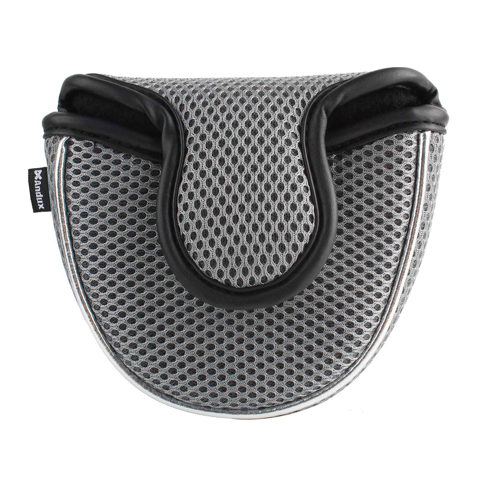 Andux Mesh Heel-Shafted Mallet Putter Cover Golf Putter Head Covers Grey, Semicircle MT/TG13