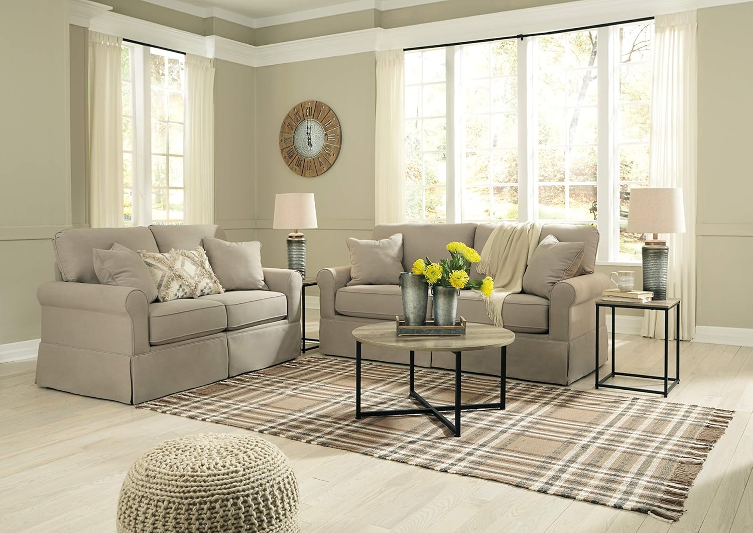 Signature Design by Ashley Ashley Furniture Signature Design - Wadeworth Occasional Table Set Set of 3 - Distressed Style, Two: Furniture & Decor