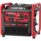 AMERISUN Gas Powered Generator 4500-Watt, Portable Inverter Generator with CO-Sensor, Parallel Capable Long Run Time for Camping Tailgating Home Emergency Use, EPA Compliant